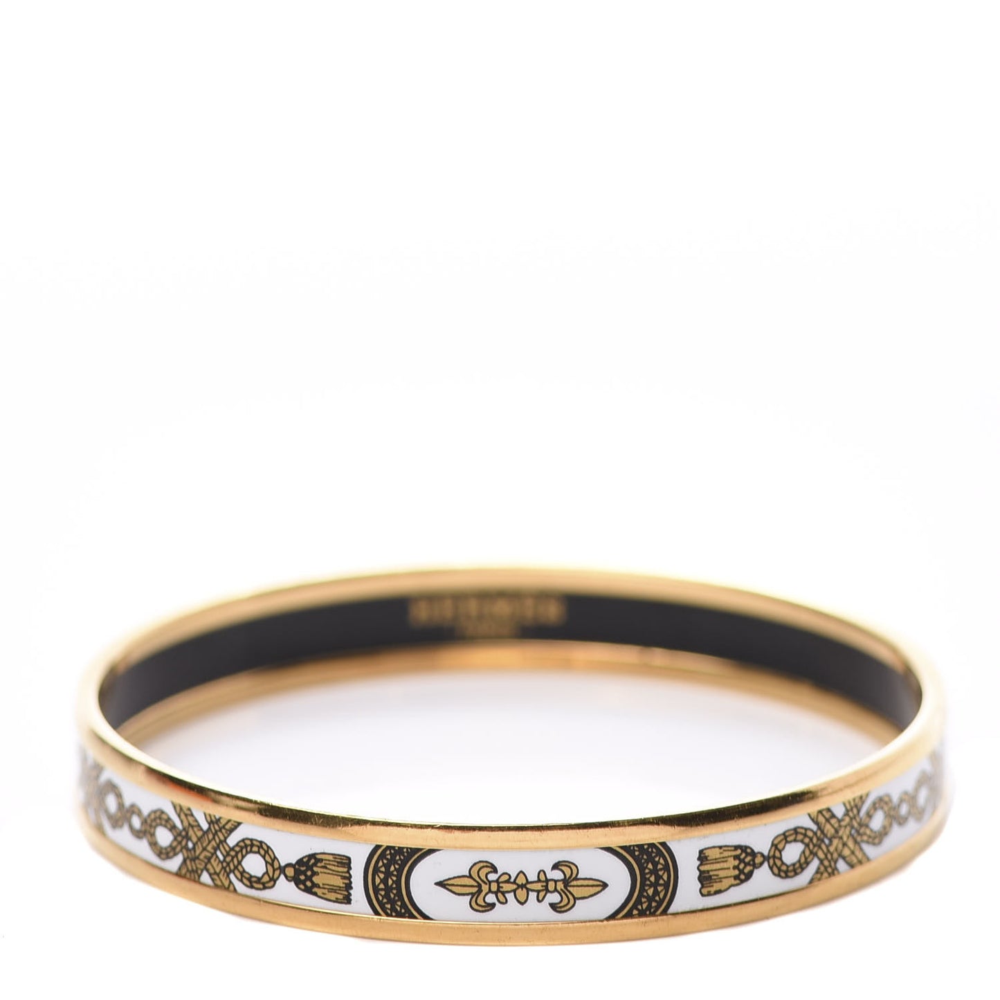 Enamel Printed Grand Apparat Narrow Bracelet 65 White