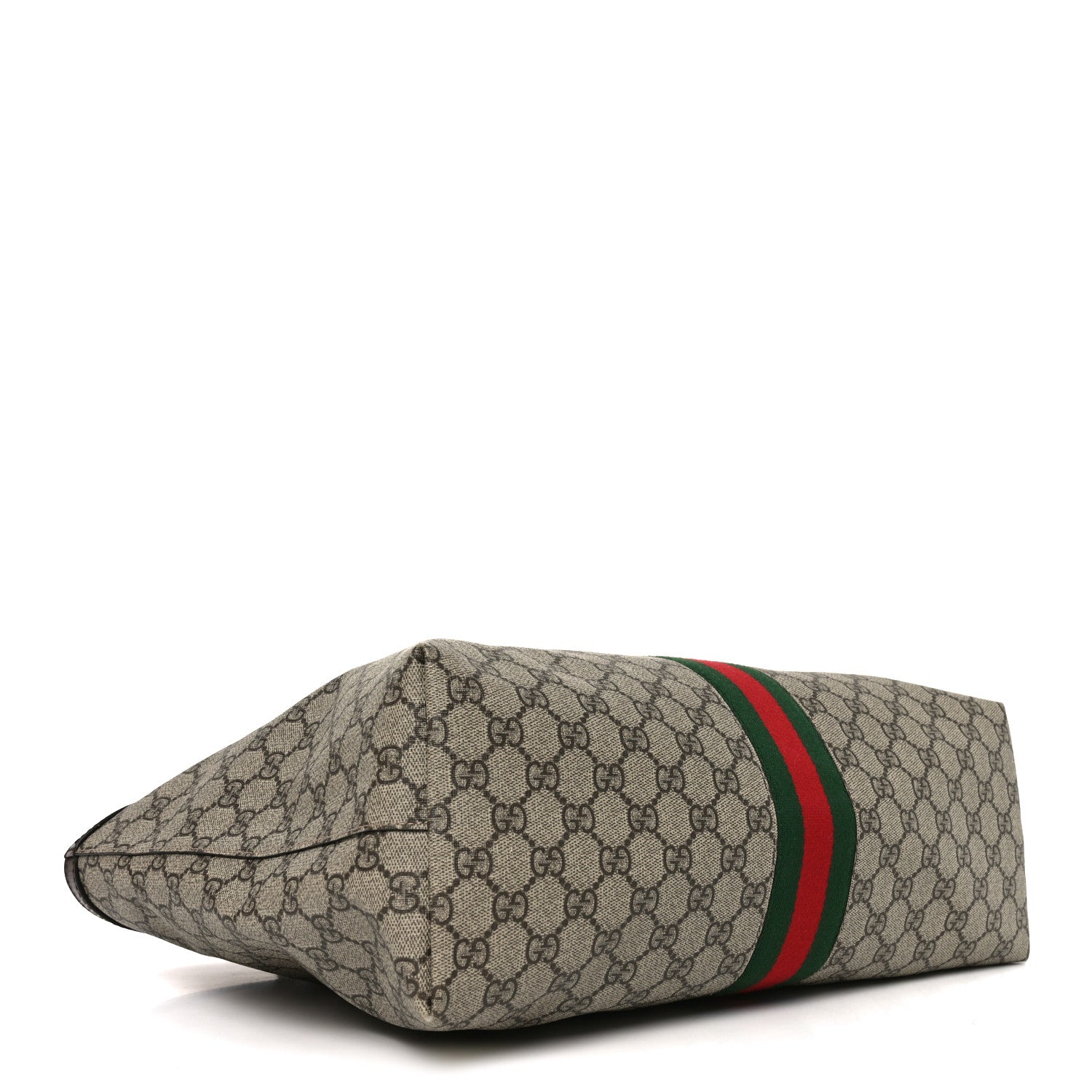 Gucci GG Supreme Monogram Textured Calfskin Web Medium Ophidia Shopping Tote Beige Ebony New Acero 4 of 11