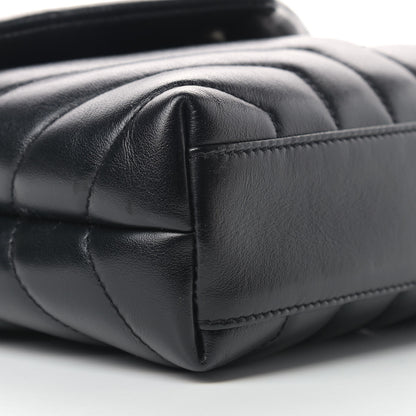 Saint Laurent Calfskin Y Quilted Monogram Toy Loulou Crossbody Bag Black 9 of 10