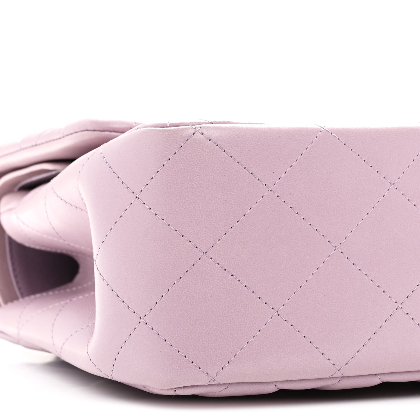 Lambskin Quilted Jumbo Double Flap Light Purple
