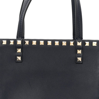 Valentino Garavani Calfskin Rockstud Double Handle Cinch Tote Marine 8 of 10