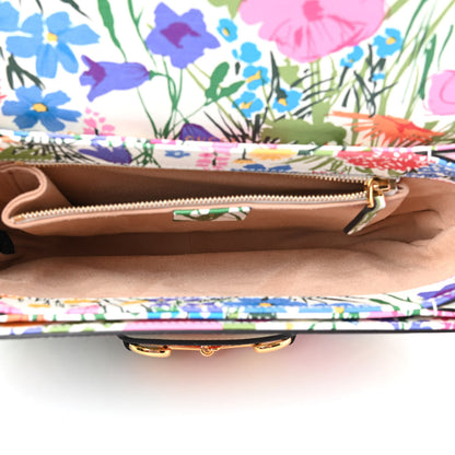 Gucci X KEN SCOTT New Shangai Calfskin Jardin D'Avril Floral Print Horsebit 1955 Shoulder Bag Ivory Pink Wild Rose 5 of 11