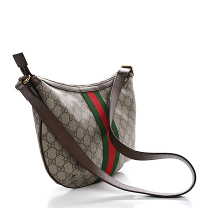 Gucci GG Supreme Monogram Web Small Ophidia Half Moon Hobo Brown 3 of 12