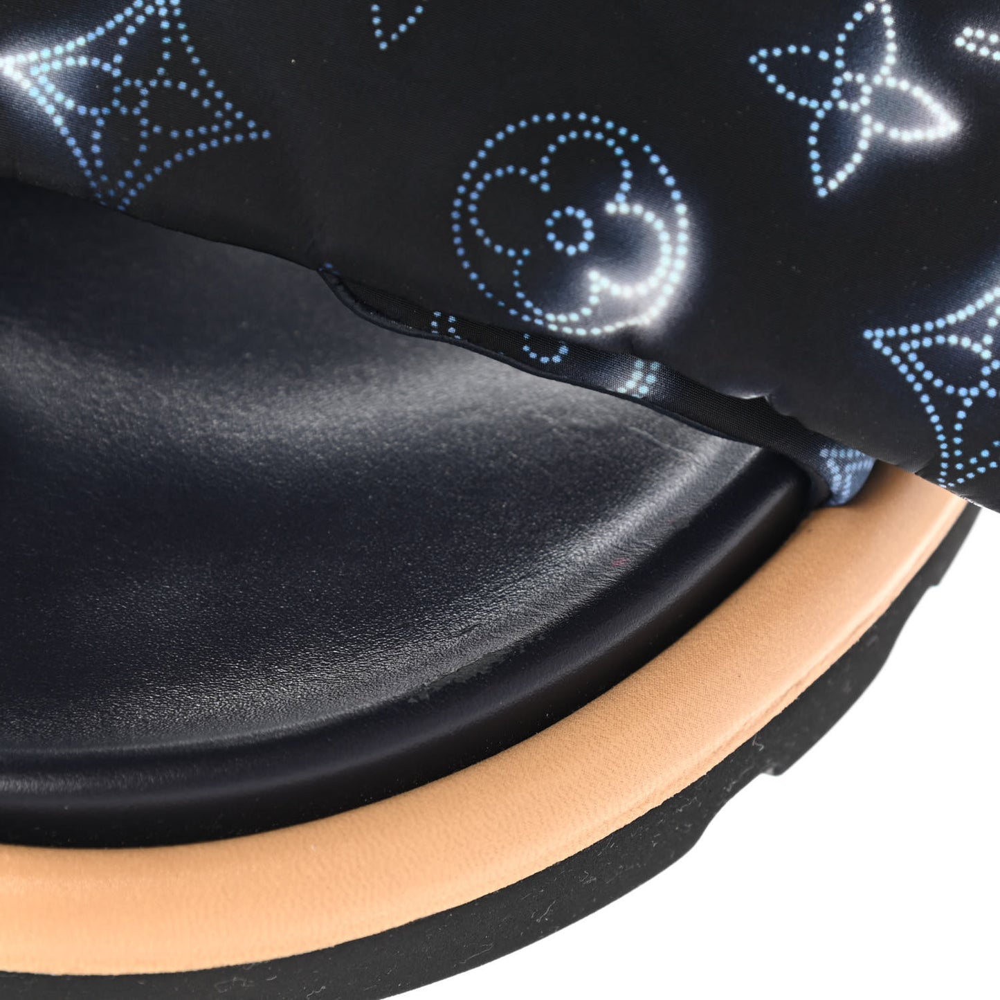 Nylon Monogram Womens Pool Pillow Comfort Mule 40 Navy Blue