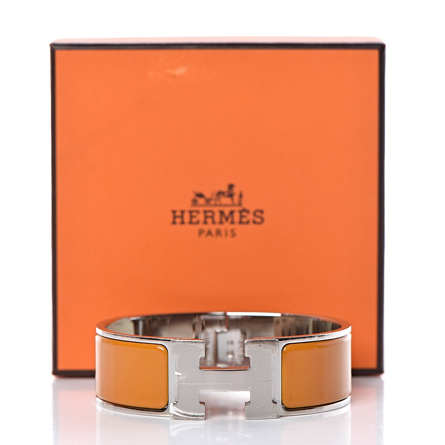 Hermes Enamel Wide Clic Clac H Bracelet GM Curcuma 5 of 5