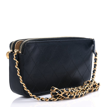Chanel Goatskin Stitched Small Chic Pearls Clutch With Chain Black 3 of 12
