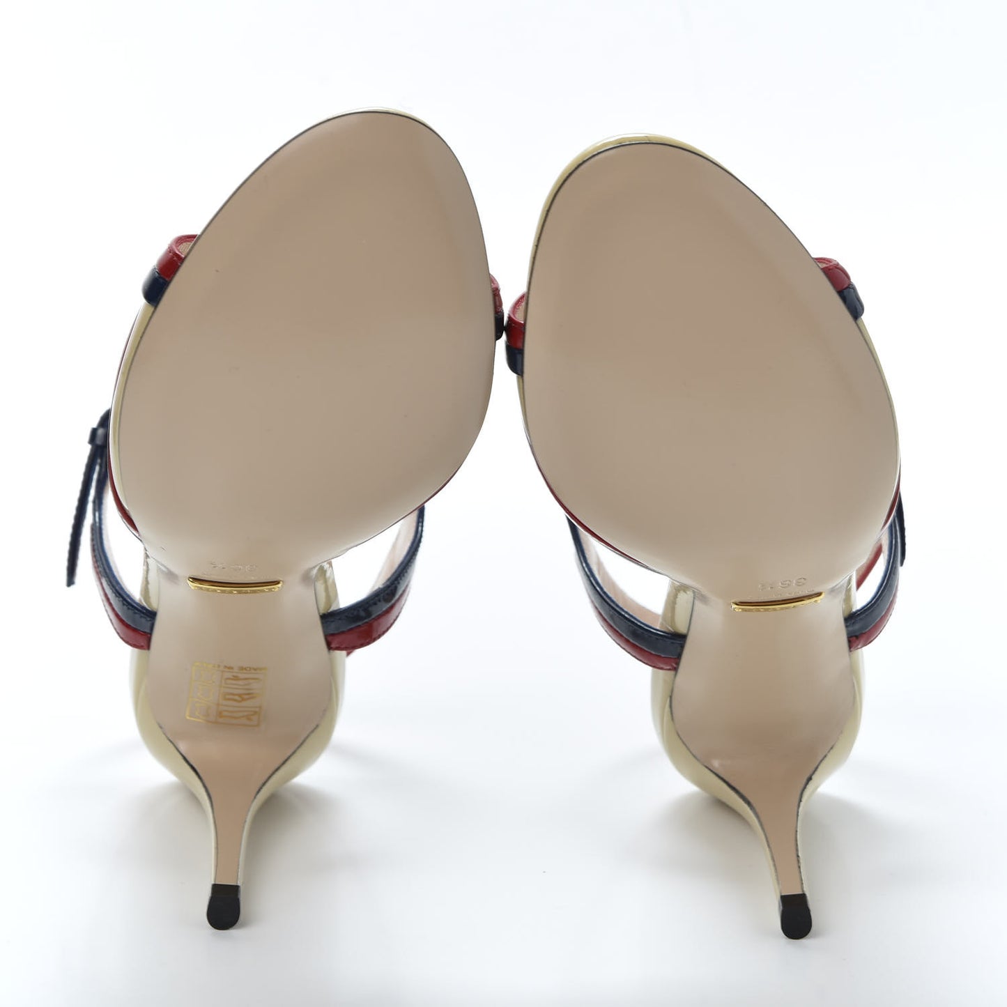 Patent Millie Ankle Strap Sandals 36.5 Red Blue Agata Sandstorm