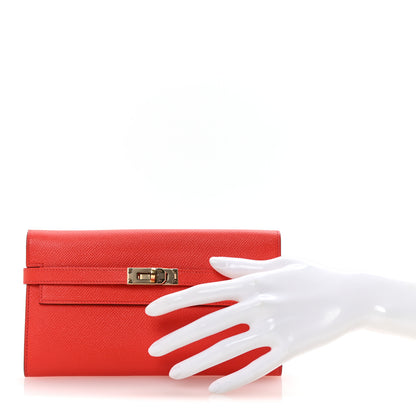 Hermes Epsom Kelly Longue Wallet Rose Jaipur 2 of 8