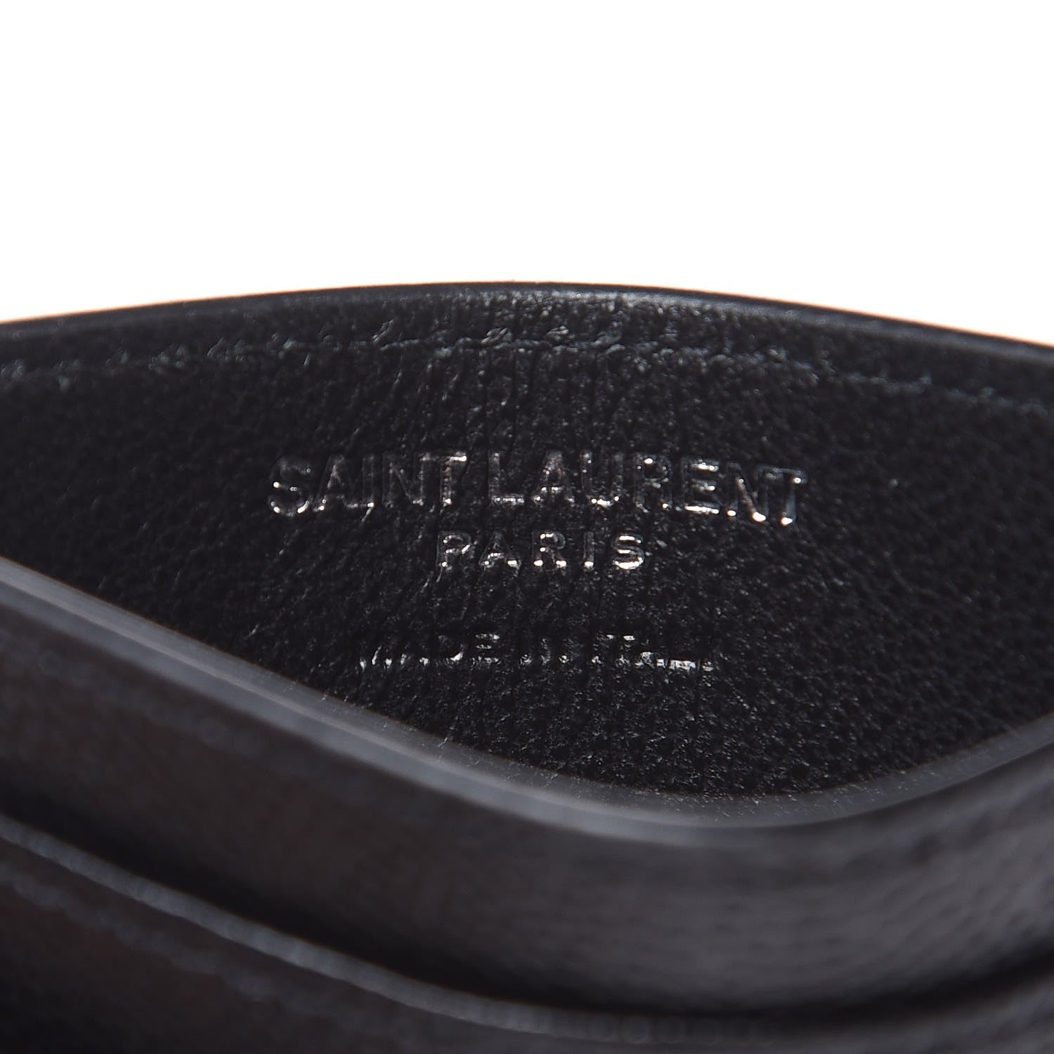 Saint Laurent Grain De Poudre Matelasse Chevron Monogram Credit Card Case Black 6 of 7
