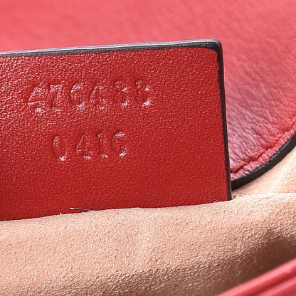 Gucci Calfskin Matelasse Super Mini GG Marmont Shoulder Bag Hibiscus Red 7 of 11