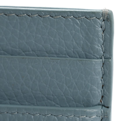 Balenciaga Grained Calfskin Neo Classic Silver Hardware City Card Holder Blue Grey 10 of 11