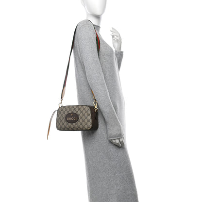 Gucci GG Supreme Monogram Web Neo Vintage Shoulder Bag Beige New Acero Crop 2 of 11