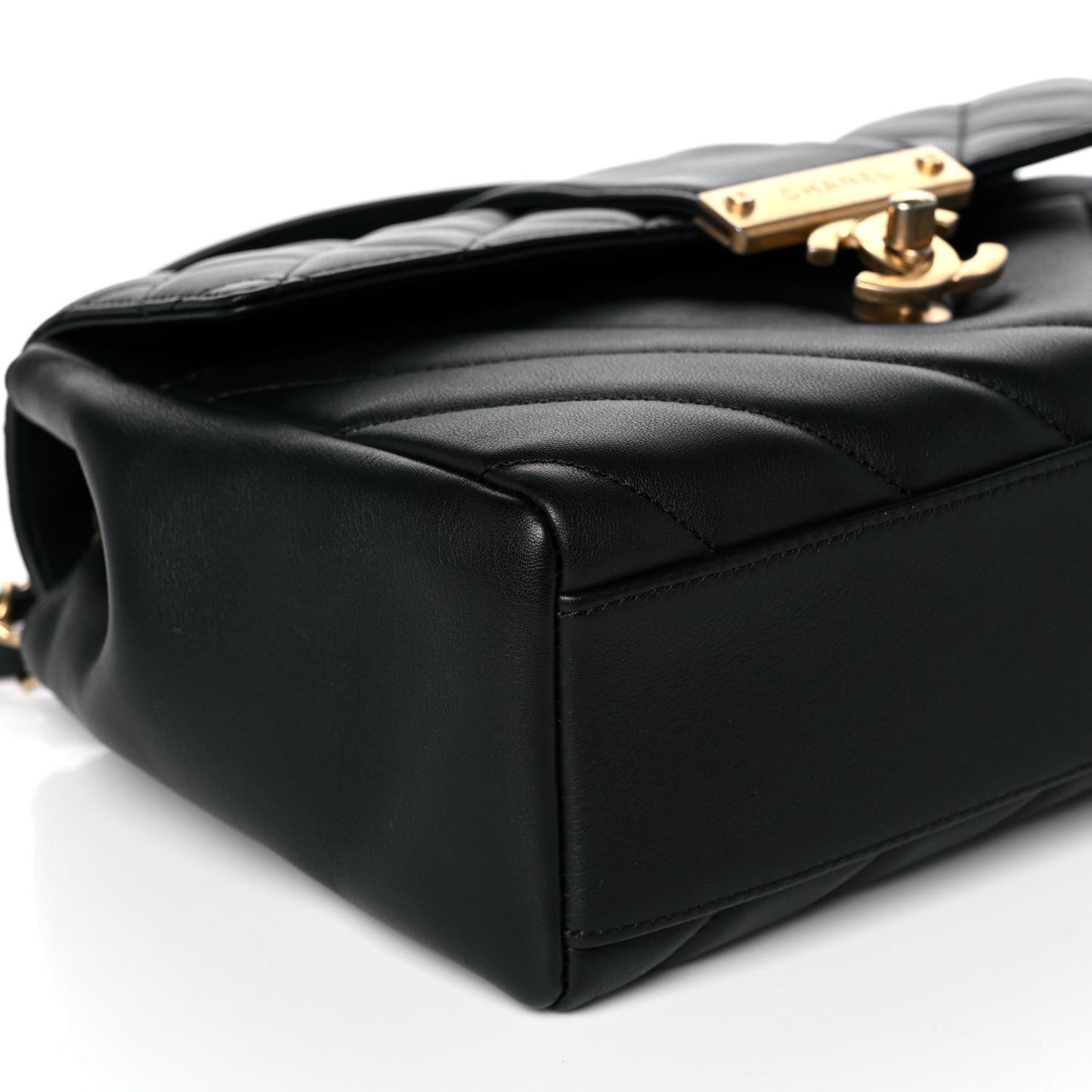 Calfskin Quilted Chevron In The City Bag Black