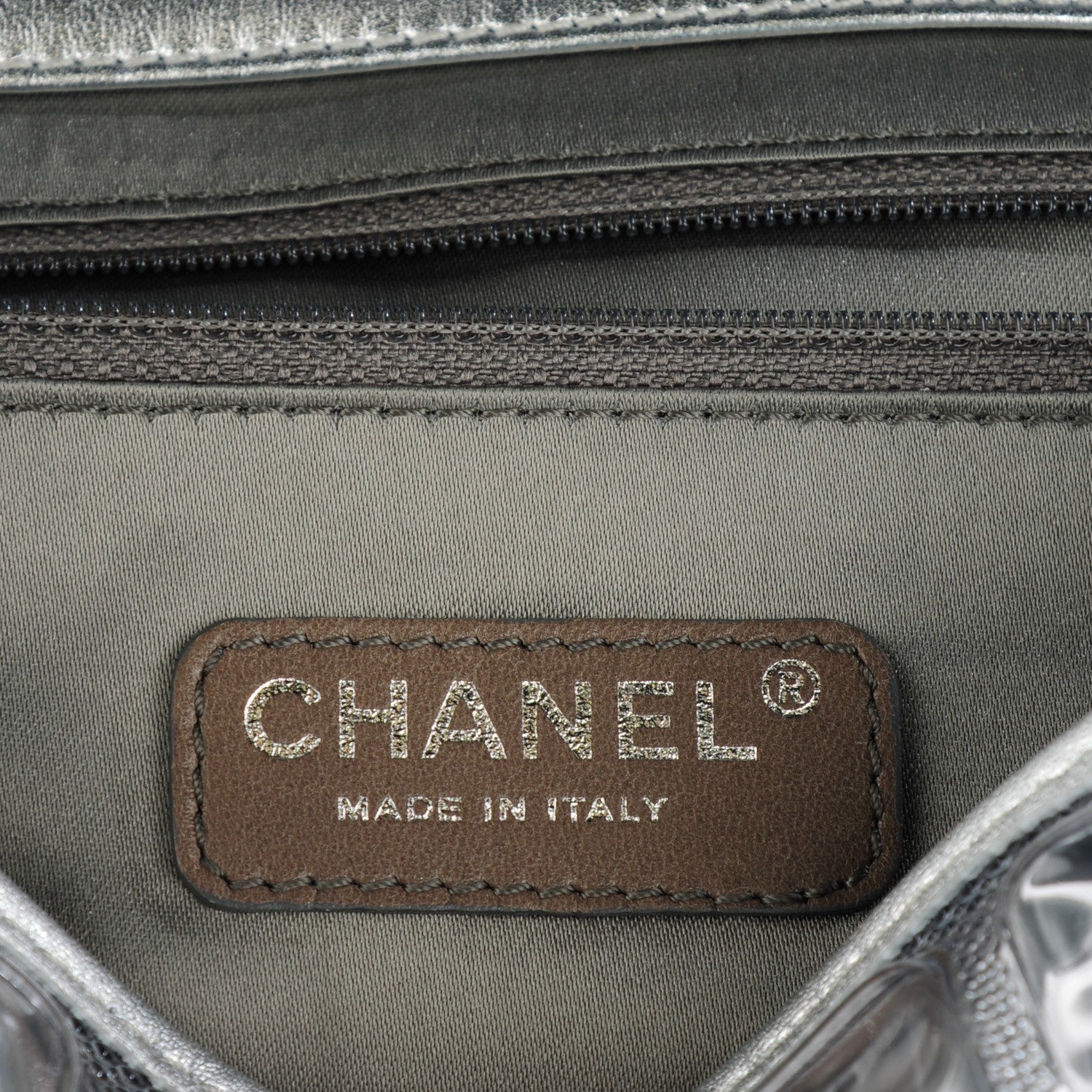 Chanel Vinyl Large Ice Cube Flap Silver 6 of 8