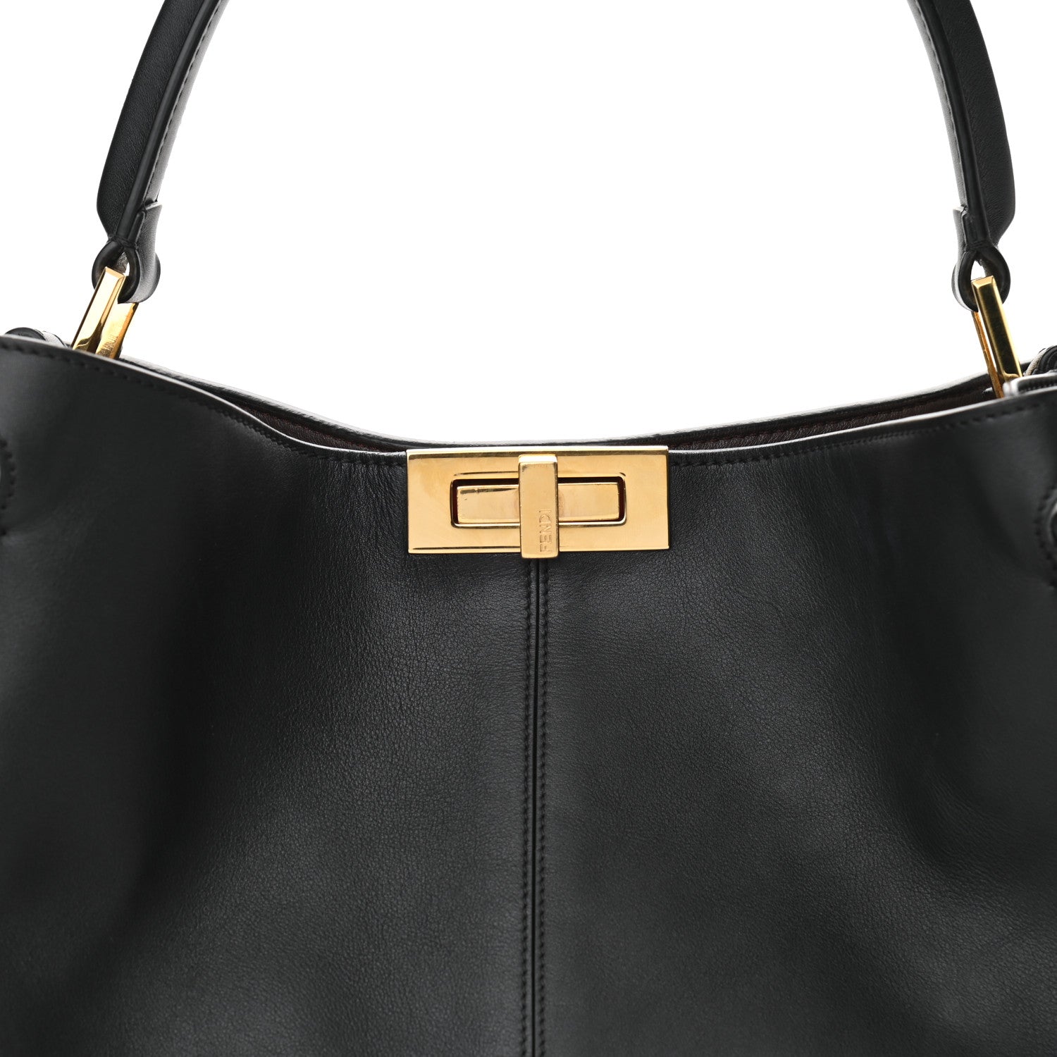 Fendi Vitello Seta Century Large Peekaboo X-Lite Black Fragola 7 of 11