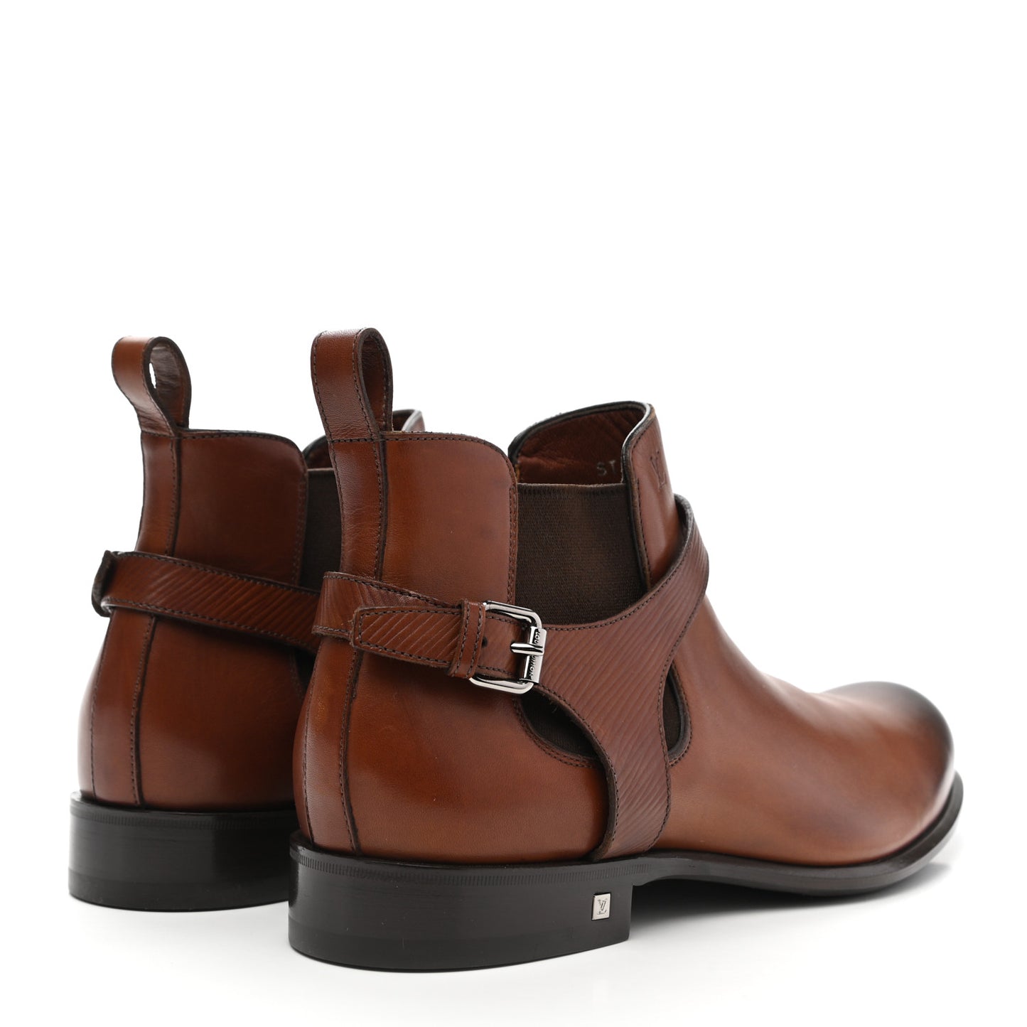 Calfskin Epi Greenwich Chelsea Ankle Boots 8.5 Cognac