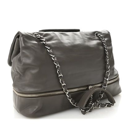 Chanel Calfskin Large Expandable Paris London Flap Bag Grey 3 of 10