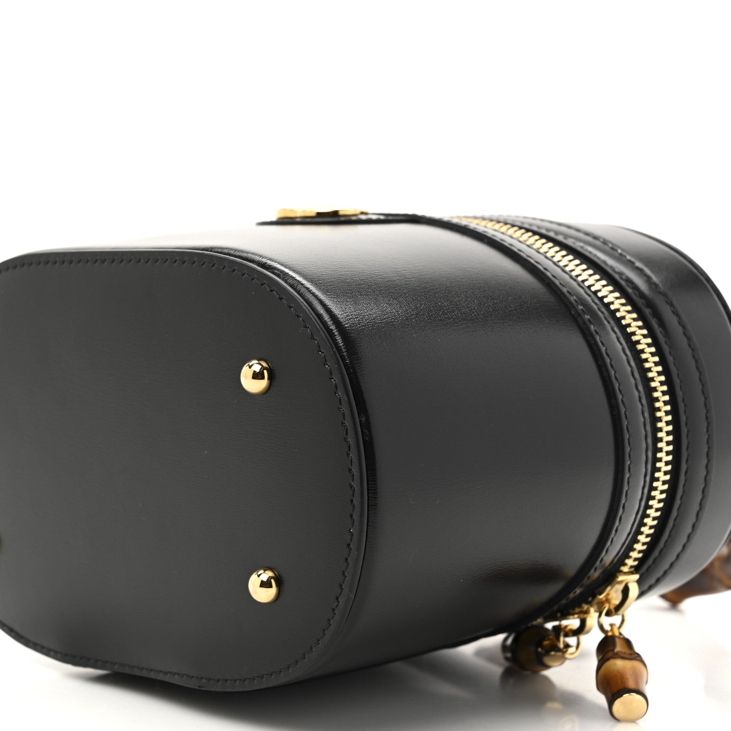 Gucci Calfskin Mini Bamboo Top Handle Shoulder Bag Black 9 of 10