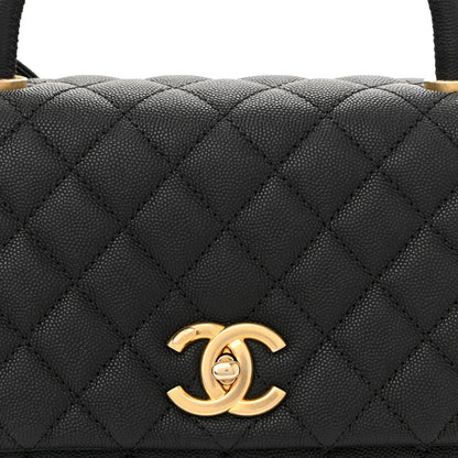 Chanel Caviar Quilted Small Coco Handle Flap Black 8 of 11