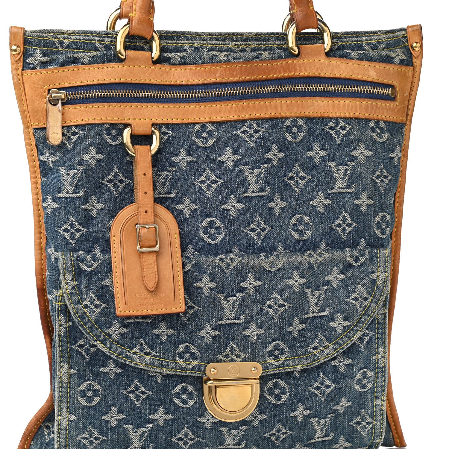Louis Vuitton Monogram Denim Sac Plat Blue 8 of 14
