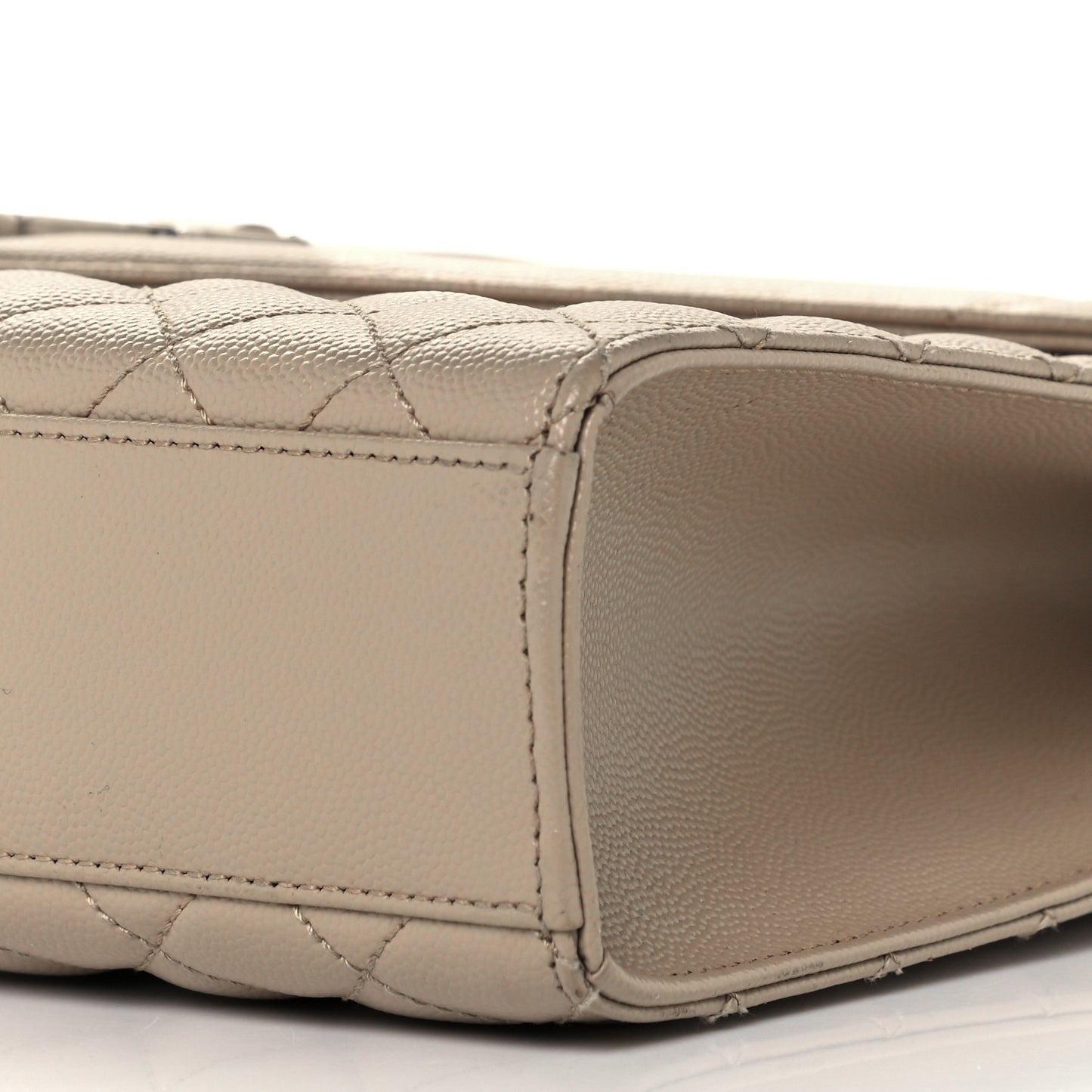 Grain De Poudre Large Tri-Quilt Monogram Satchel Dark Beige