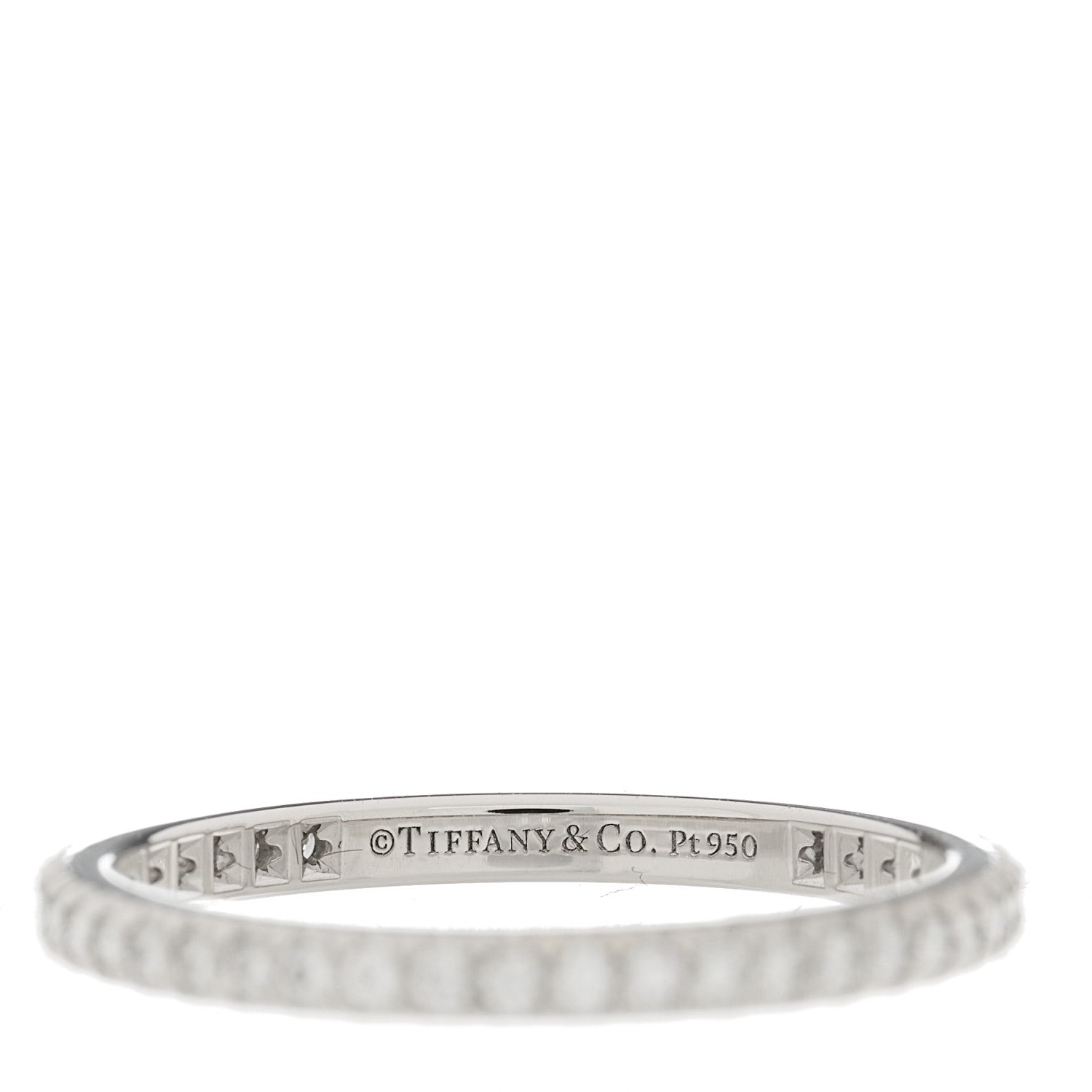 Tiffany Platinum Diamond .30ctw Soleste Eternity Band Ring 54 7 4 of 4