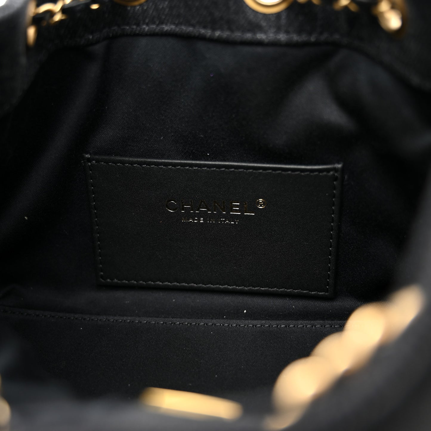 Washed Denim Quilted Mini Chanel 25 Handbag Black