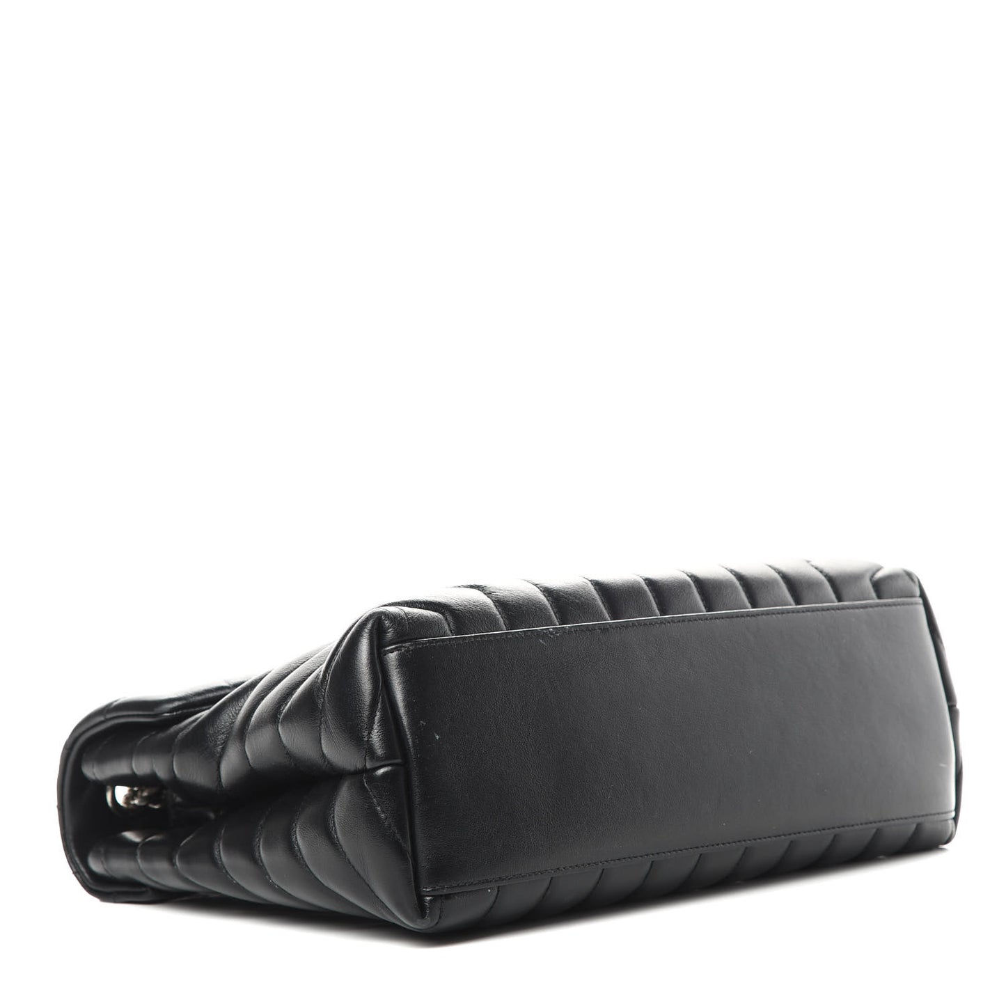 Calfskin Y Quilted Monogram Medium Loulou Chain Satchel Black
