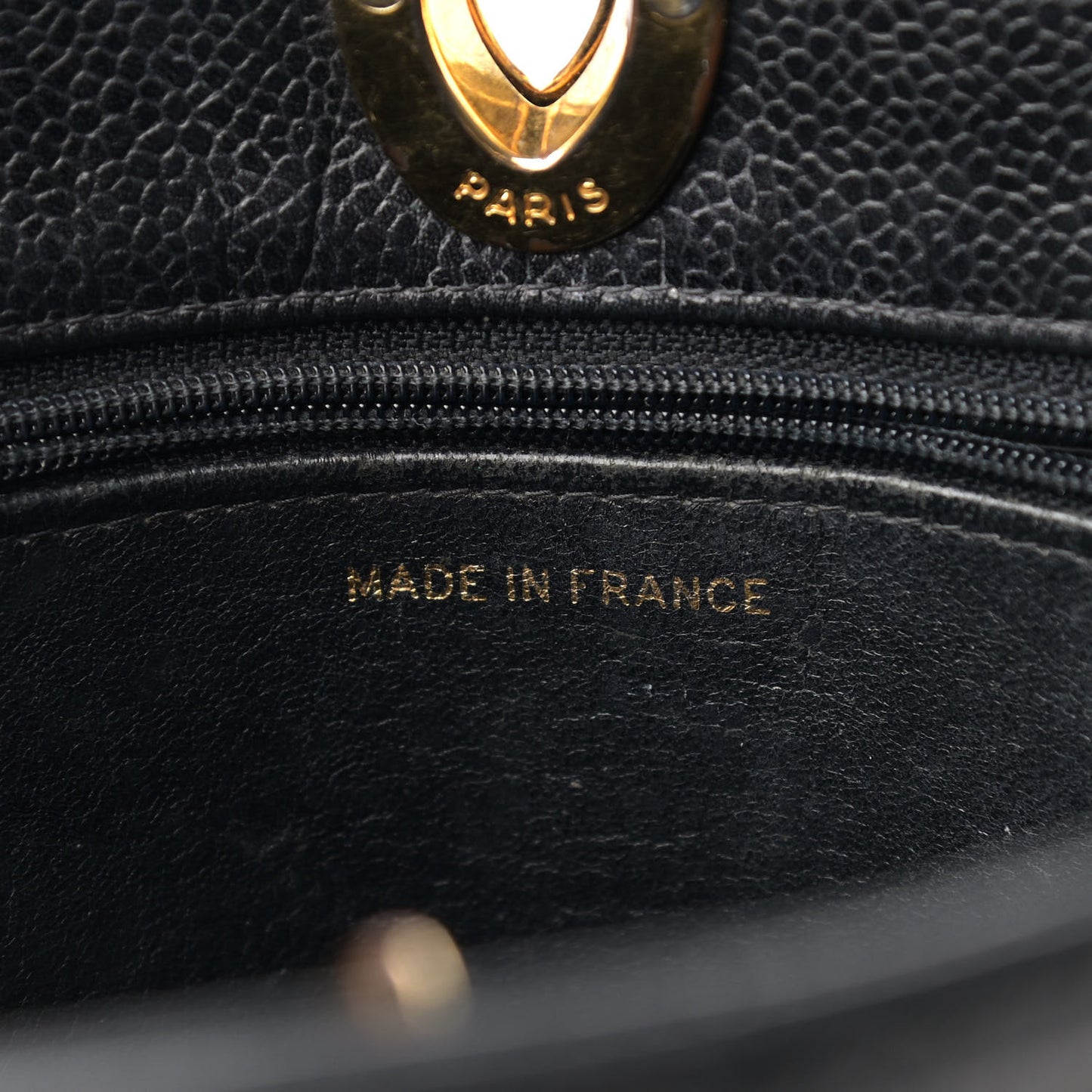 Caviar Quilted Flap Shoulder Bag Black