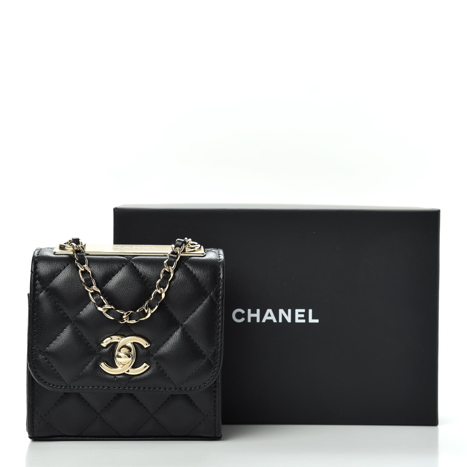 Chanel Lambskin Quilted Mini Trendy CC Chain Wallet Black 11 of 11