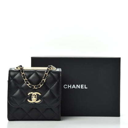 Chanel Lambskin Quilted Mini Trendy CC Chain Wallet Black 11 of 11