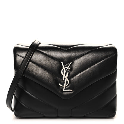 Saint Laurent Calfskin Y Quilted Monogram Toy Loulou Crossbody Bag Black 1 of 10