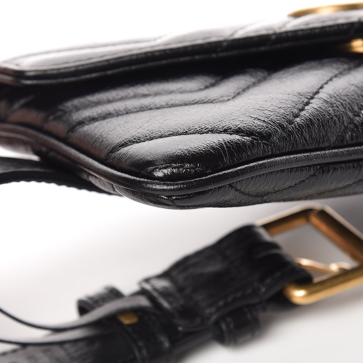 Calfskin Matelasse GG Marmont 2.0 Multi Belt Bag 85 34 Black