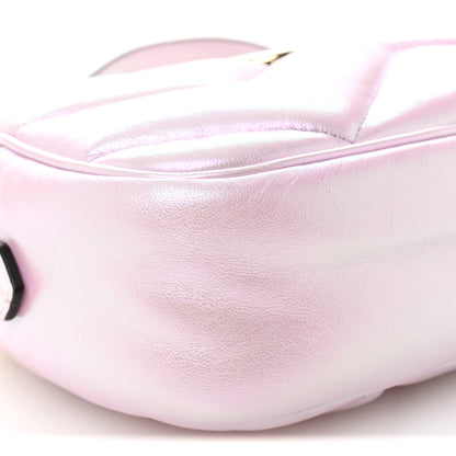 Gucci Iridescent Nappa Chevron Matelasse Small GG Marmont Chain Shoulder Bag Iridescent Escape Pink 9 of 11