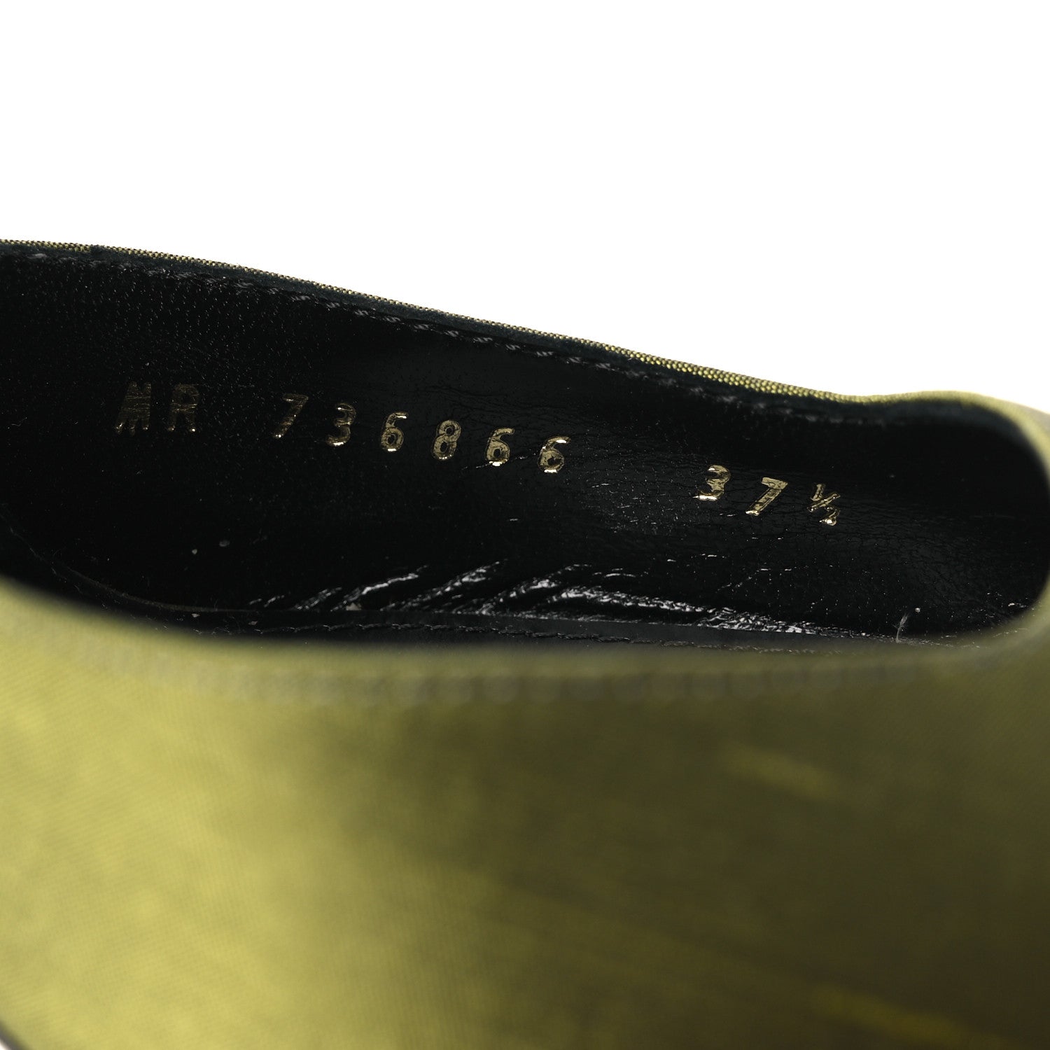 Saint Laurent Crepe De Chine Blade 105 Slingback Pumps 37.5 Lime 10 of 14