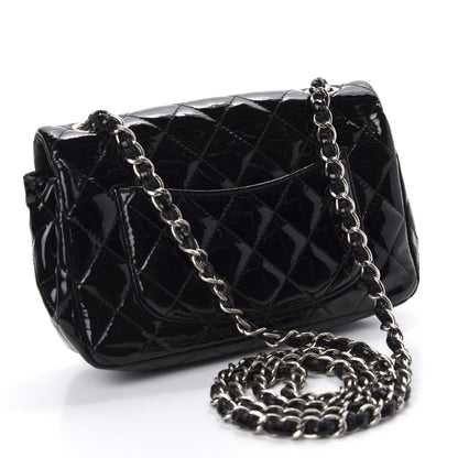 Chanel Patent Calfskin Quilted Mini Rectangular Flap Black 3 of 11