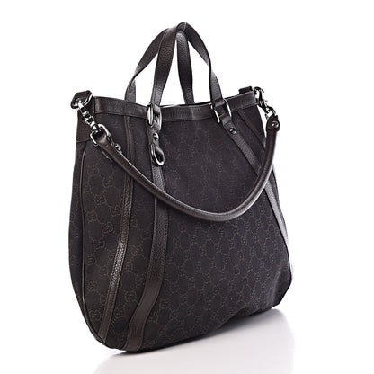 Gucci Monogram Medium Abbey Convertible Tote Dark Brown 3 of 9