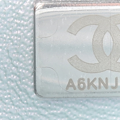 Chanel Iridescent Calfskin Quilted Mini Rectangular Flap Light Blue 7 of 9