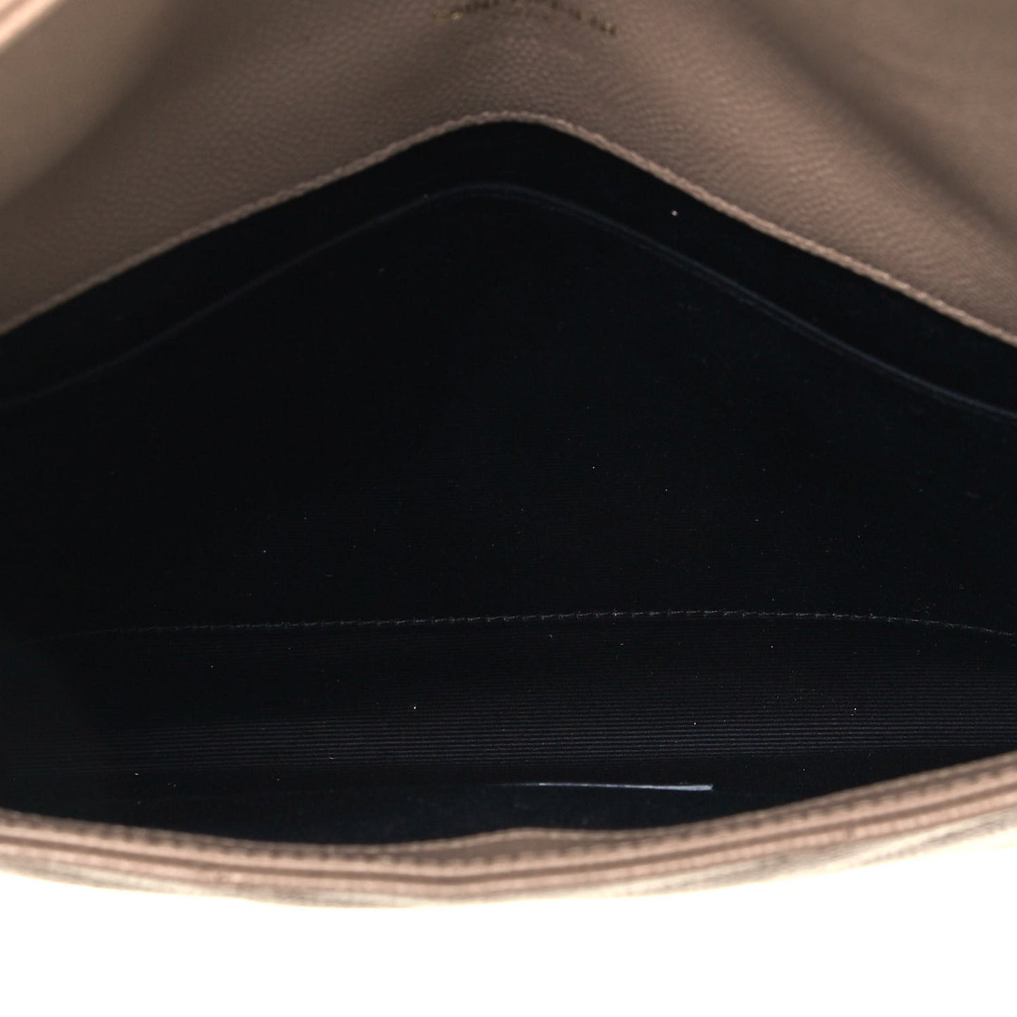 Grain De Poudre Matelasse Chevron Monogram Envelope Clutch Dark Beige