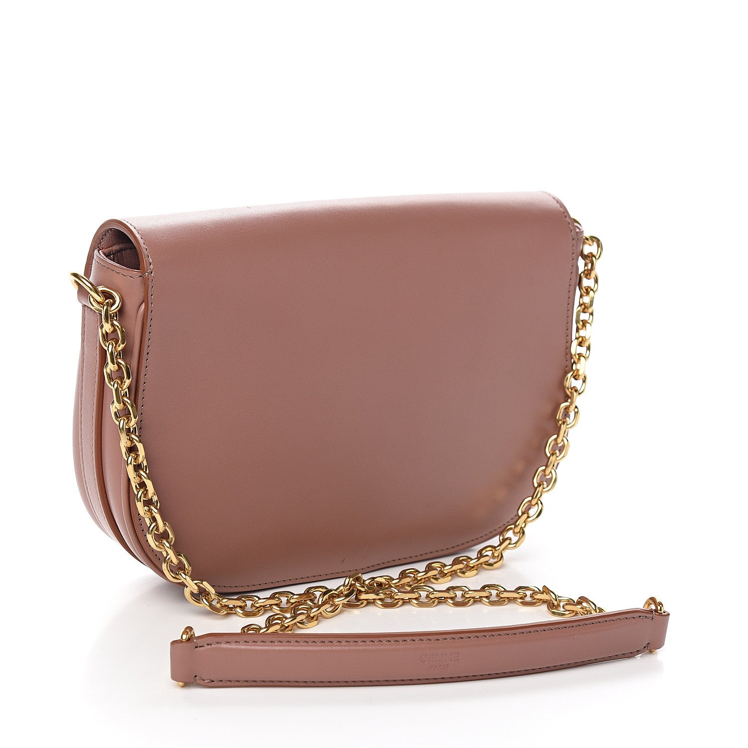 Celine Shiny Calfskin Medium Chain Maillon Triomphe Antique Rose 2 of 8