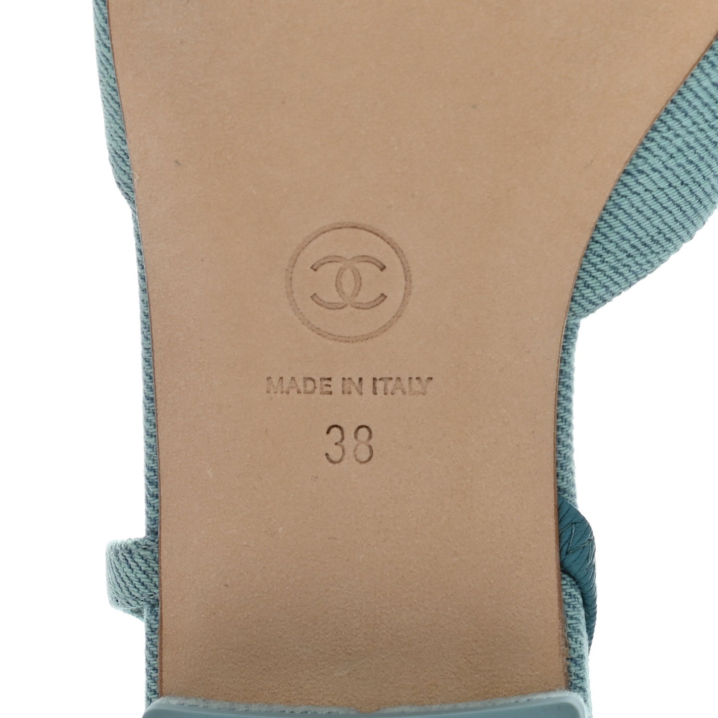 Denim Cap Toe CC Slingback Flats 38 Blue