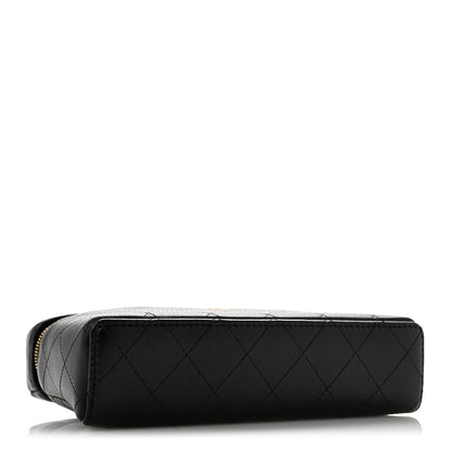 Chanel Goatskin Quilted Top Handle Slim Vanity With Chain Black 4 of 11