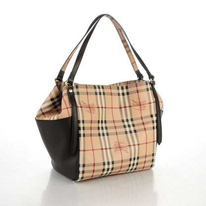 Burberry Haymarket Check Small Canterbury Tote Chocolate 3 of 8