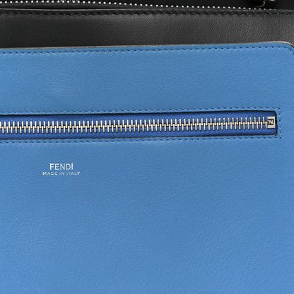 Fendi Vitello Baltico Dolce DotCom Satchel Black Blue Royal 8 of 16