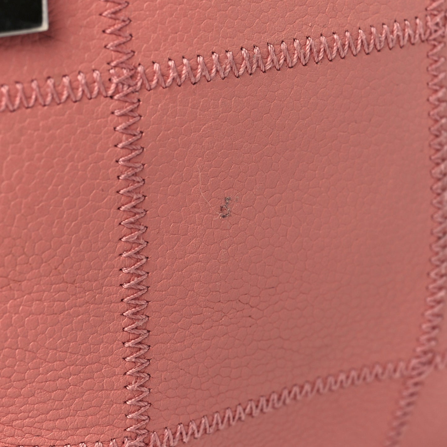 Caviar Square Stitched Bowler Pink