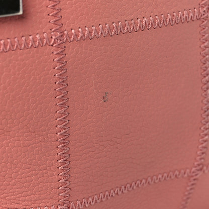 Chanel Caviar Square Stitched Bowler Pink 12 of 14