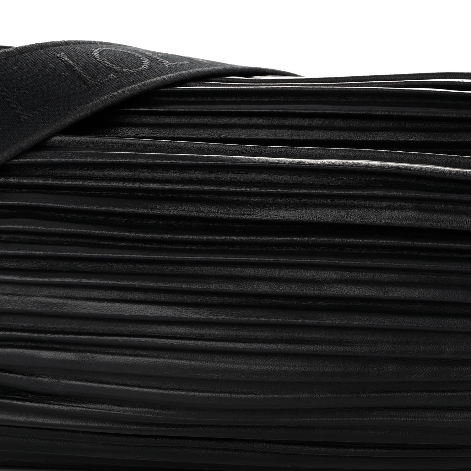 Loewe Lambskin Pleated Bracelet Large Pouch shoulder Bag Black 7 of 12