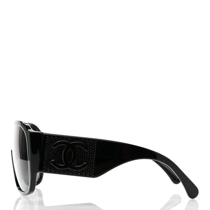 Chanel Acetate Crystal CC Shield Sunglasses 5466-B-A Black 3 of 8