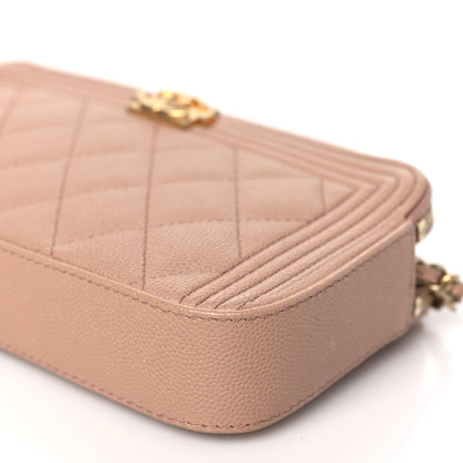 Chanel Caviar Quilted Small Boy Clutch With Chain Beige 11 of 12