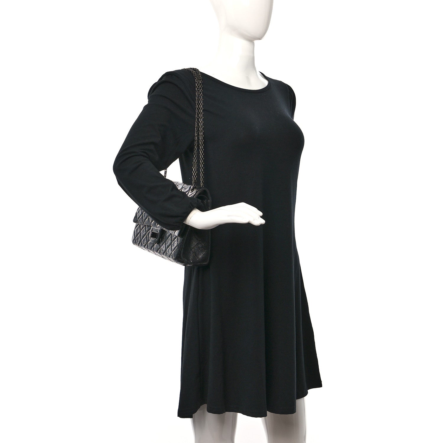 Chanel Glazed Calfskin Quilted 2.55 Reissue 226 Flap So Black 2 of 9